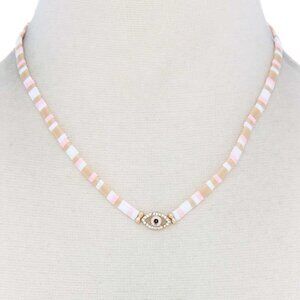 Colorful New Evil Eye Charm Color Block Necklace